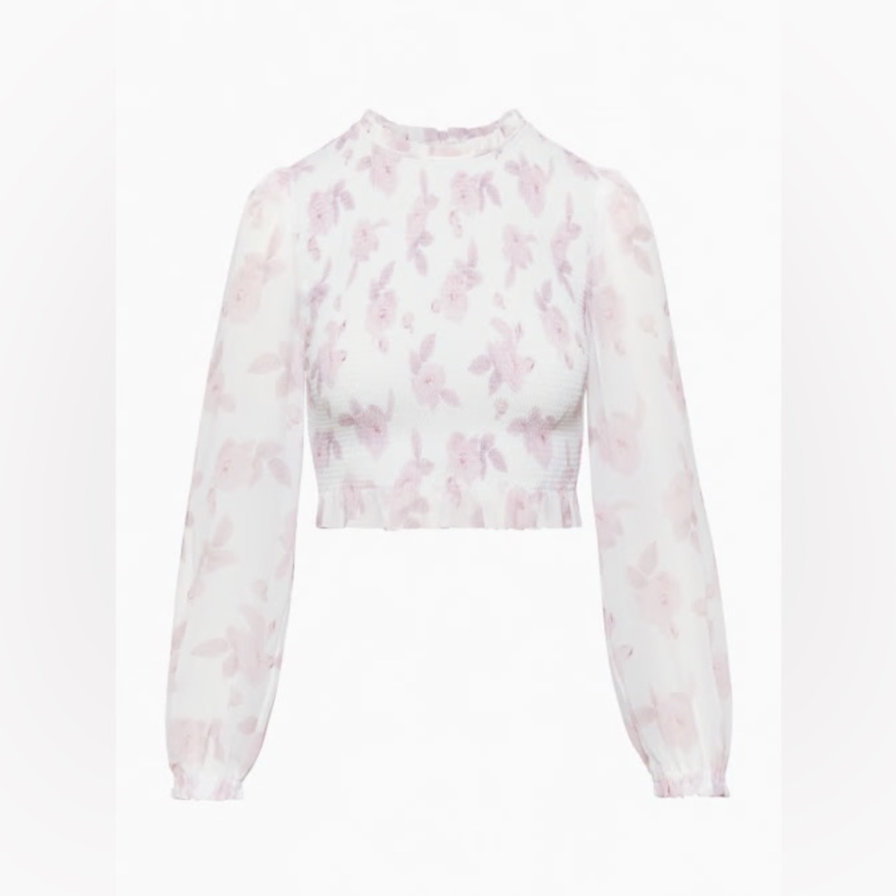 Wilfred Pink Floral Ruched Tempest Blouse Small